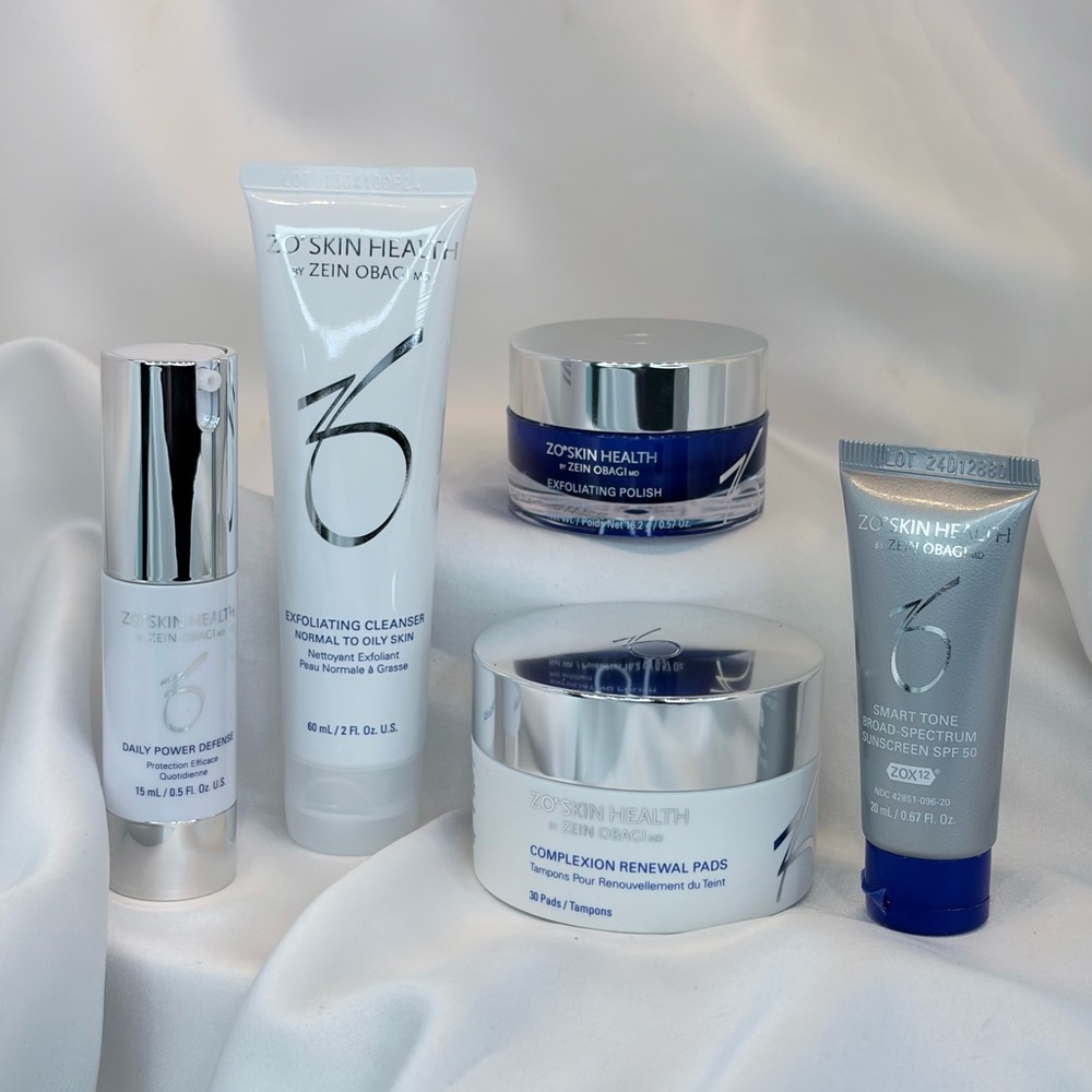ZO 5-piece Travel Set + Limited edition DPD Mini in 0.5 oz size + SPF + masi
